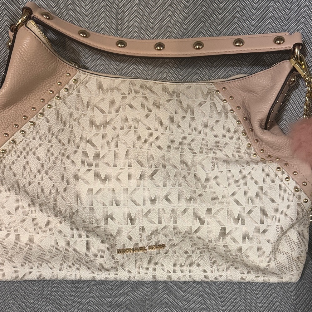 Michael Kors Beige and Pink Shoulder Bag